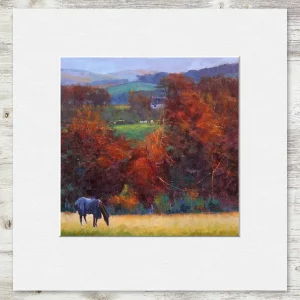 Autumn Grazing, Small Mounted Print by Colin Robertson