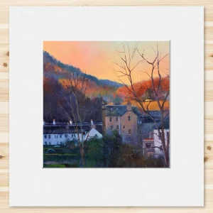 Autumn Evening, Dunkeld, Small Mounted Print by Colin Robertson