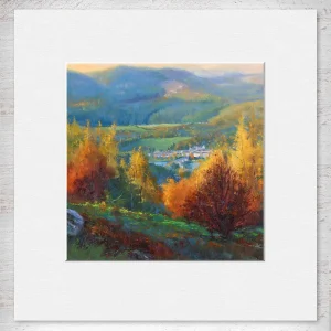 Autumn Trees, Dunkeld, Small Mounted Print by Colin Robertson