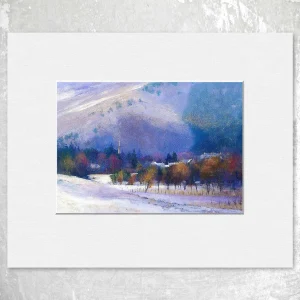 Winter Sunlight, Braemar, Small Mounted Print by Colin Robertson