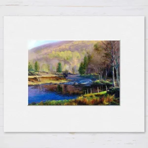 Morning Light, Bridge of Balgie, Glenlyon, Small Mounted Print by Colin Robertson