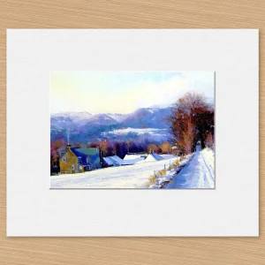 Winter Sun, Pitlochry, Small Mounted Print by Colin Robertson