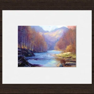 Autumn Sunlight, Glen Lyon, Small Mounted Print by Colin Robertson