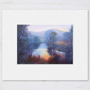 Still Waters, Aberfeldy, Small Mounted Print by Colin Robertson