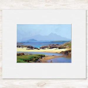 Sunlight on the Beach, Ardnamurchan, Small Mounted Print by Colin Robertson