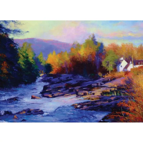 Sunlight on the Bridge, Killin, Small Mounted Print by Colin Robertson - Image 2