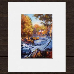 Afternoon Sunlight, Falls of Dochart, Small Mounted Print by Colin Robertson