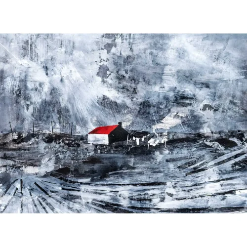 Phone Lines and Furrows, Small Mounted Print by Fiona Matheson - Image 2