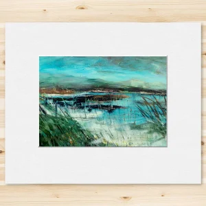 Cobalt Water, Small Mounted Print by Fiona Matheson
