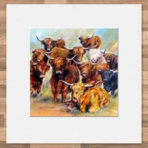 Having a Get Together, Small Mounted Print by Hilary Barker