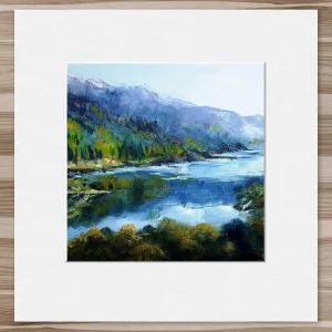 Loch Lubnaig, Small Mounted Print by Hilary Barker