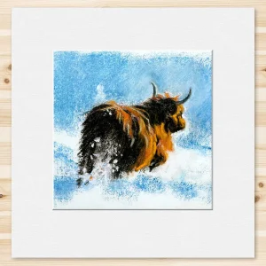 Snow time, Small Mounted Print by Hilary Barker