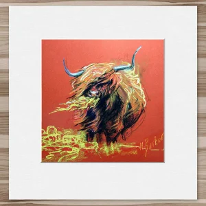 Another bad hair day, Small Mounted Print by Hilary Barker