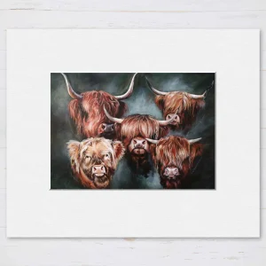 The Lyntoun Girls, Small Mounted Print by Hilary Barker