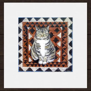 The Cat Who Came to Stay, Small Mounted Print by Ingrid Nilsson