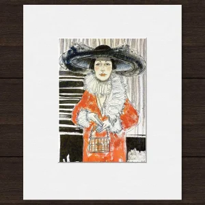 Binky on 5th, Small Mounted Print by Ingrid Nilsson