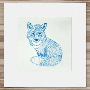 Fox, Small Mounted Print by Ingrid Nilsson