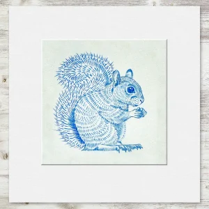 Squirrel, Small Mounted Print by Ingrid Nilsson