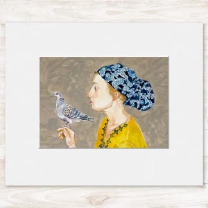 Clementine and Turtle Dove, Small Mounted Print by Ingrid Nilsson