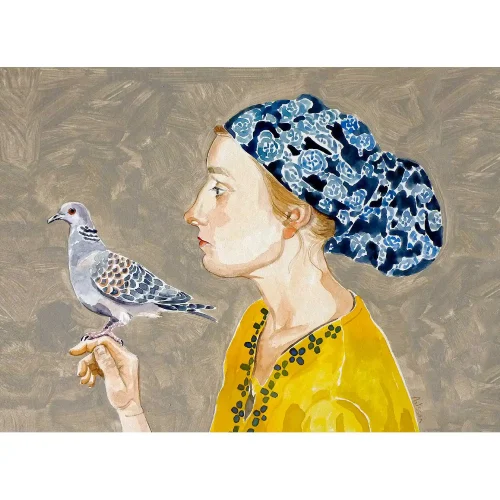 Clementine and Turtle Dove, Small Mounted Print by Ingrid Nilsson - Image 2