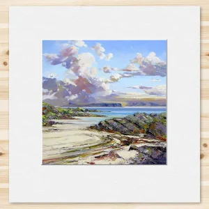 Eigg and Rum, Small Mounted Print by John Bathgate