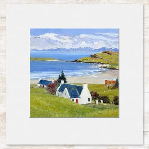 Staffin Bay, Small Mounted Print by John Bathgate