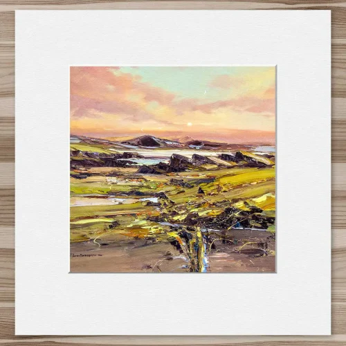 Low Sun, Lewis, Small Mounted Print by John Bathgate