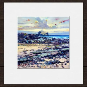 Bass from Seacliff, Small Mounted Print by John Bathgate