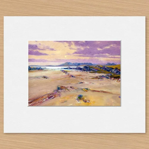 Skye from Arisaig, Small Mounted Print by John Bathgate