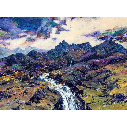 Sligachan, Skye, Small Mounted Print by John Bathgate - Image 2
