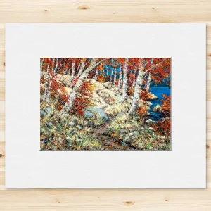 Loch Lomond Birches, Small Mounted Print by John Bathgate