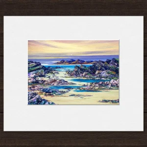 Rum from Tarskavaig, Small Mounted Print by John Bathgate