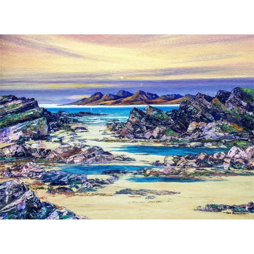 Rum from Tarskavaig, Small Mounted Print by John Bathgate - Image 2