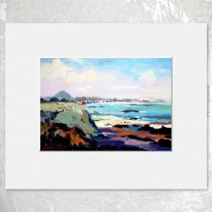 A View of Milsey Bay, North Berwick, Small Mounted Print by Joseph Maxwell-Stuart