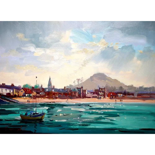 Across the Bay, North Berwick, Small Mounted Print by Joseph Maxwell-Stuart - Image 2