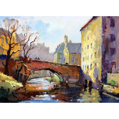 Bell’s Brae Bridge, Dean Village, Edinburgh, Small Mounted Print by Joseph Maxwell-Stuart - Image 2