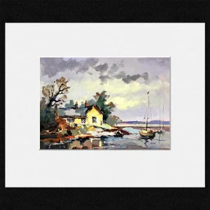Ferryman’s Cottage, Cramond, Small Mounted Print by Joseph Maxwell-Stuart