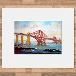 Forth rail bridge, Small Mounted Print by Joseph Maxwell-Stuart
