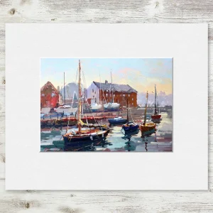 Harbour Reflections, North Berwick, Small Mounted Print by Joseph Maxwell-Stuart