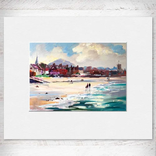 Incoming Tide, North Berwick, Small Mounted Print by Joseph Maxwell-Stuart