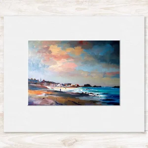 Misley Bay, North Berwick, Small Mounted Print by Joseph Maxwell-Stuart