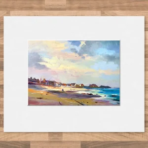 Passing Cloud, Milsey Bay, North Berwick, Small Mounted Print by Joseph Maxwell-Stuart
