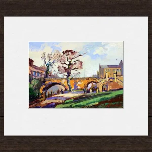St Bernard’s Bridge, Stockbridge, Edinburgh, Small Mounted Print by Joseph Maxwell-Stuart