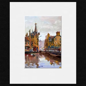 Evening‚ Leith, Small Mounted Print by Joseph Maxwell-Stuart
