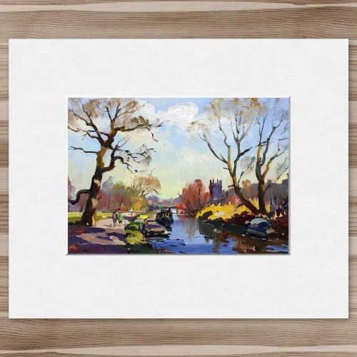 Early Spring, Union Canal, Polwarth, Small Mounted Print by Joseph Maxwell-Stuart