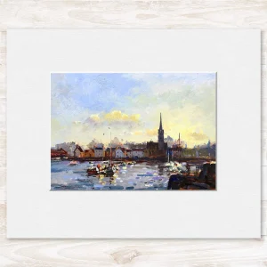 Newhaven Twilight, Small Mounted Print by Joseph Maxwell-Stuart