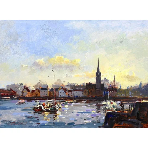 Newhaven Twilight, Small Mounted Print by Joseph Maxwell-Stuart - Image 2