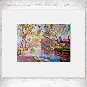 Springtime, Union Canal, Polwarth, Small Mounted Print by Joseph Maxwell-Stuart