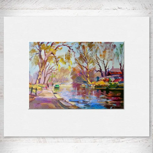 Springtime, Union Canal, Polwarth, Small Mounted Print by Joseph Maxwell-Stuart