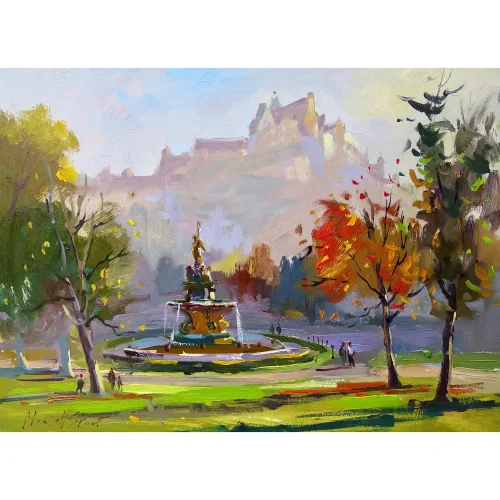 Autumn, Edinburgh, Small Mounted Print by Joseph Maxwell-Stuart - Image 2